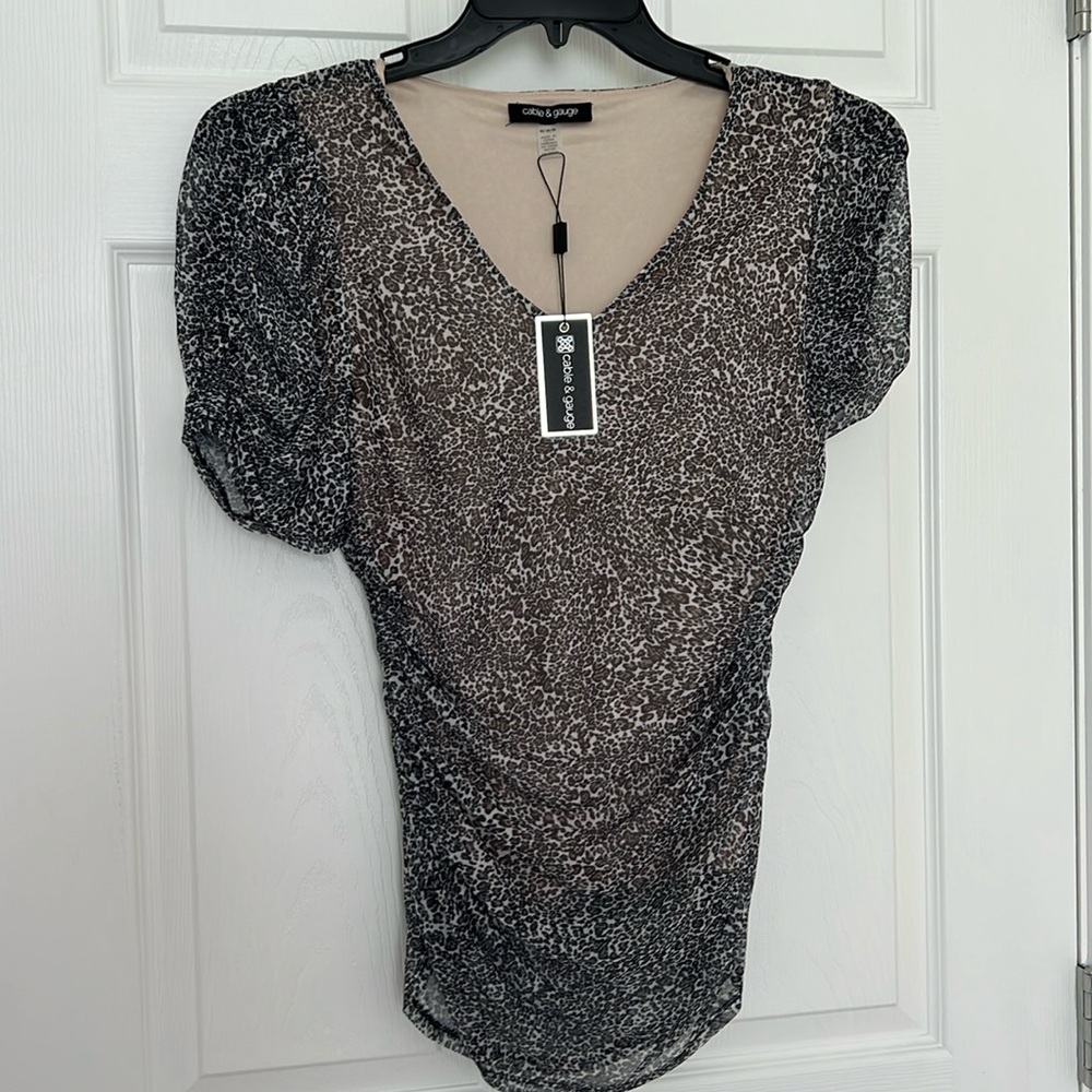 Cable & Gauge Animal Print Blouse